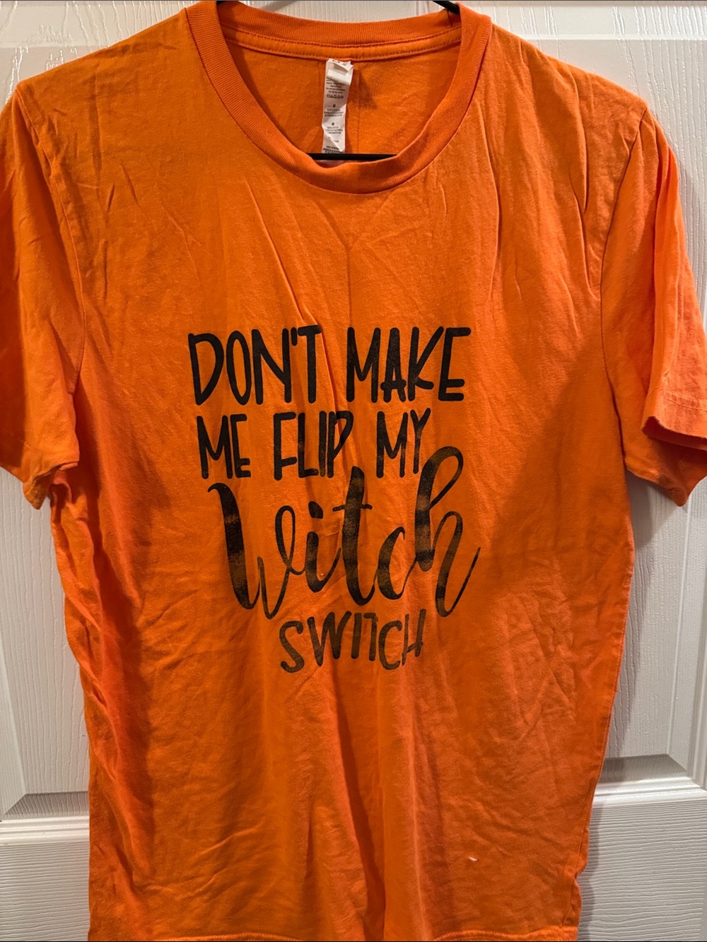 Orange Graphic Tee "Don't Make Me Flip My Witch Switch"